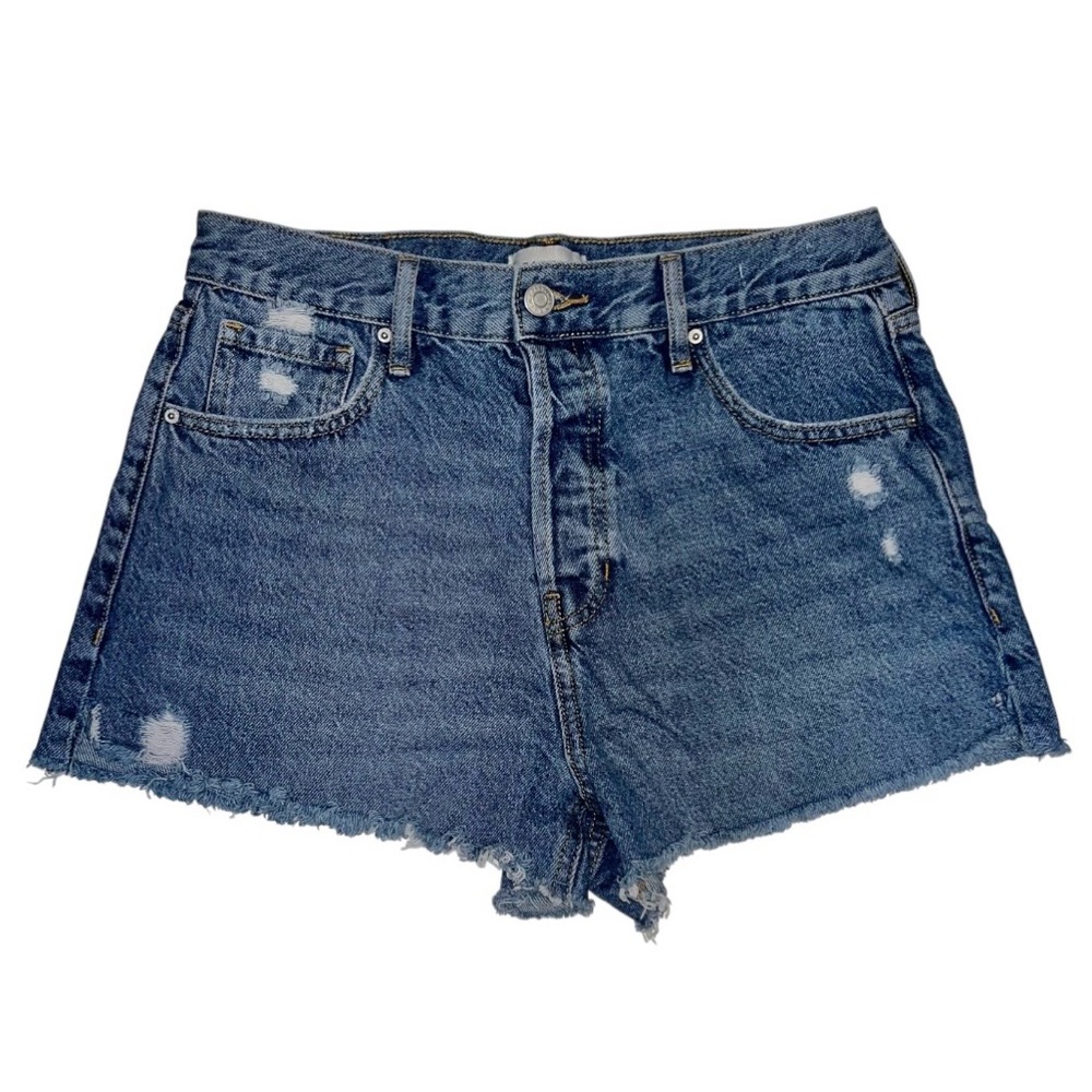 PacSun High Rise Relaxed Denim Shorts Size 27 Distressed Cutoff Jean Shorts